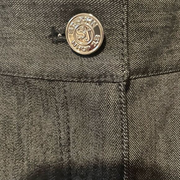 St. John Charcoal Gray Tapered Ankle Slit Pants - Picture 4 of 8